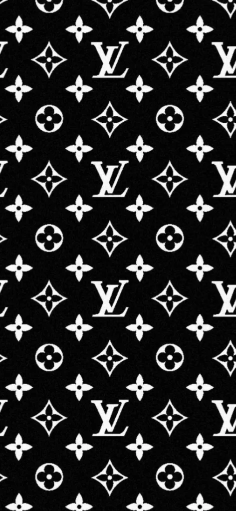 Sfondo telefono Louis Vuitton: un pattern classico e riconoscibile in bianco e nero del marchio 
di moda di lusso Louis Vuitton, composto dal monogramma LV iconico insieme a motivi floreali vari 
disposti in un pattern ripetuto - Scarica gratis su Augurisalvati.com